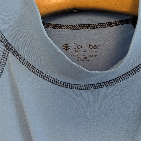 COOLIBAR Tulum Short Sleeve Surf Rash Guard Blue Shirt Large - Picture 9 of 11